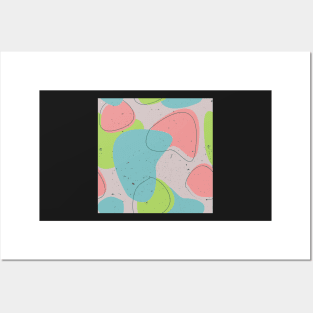 Abstract organic pattern design (green, pink and blue) Posters and Art